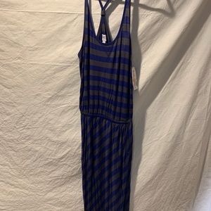 Everlast Tank Maci Dress Blue and Gray Large NWT